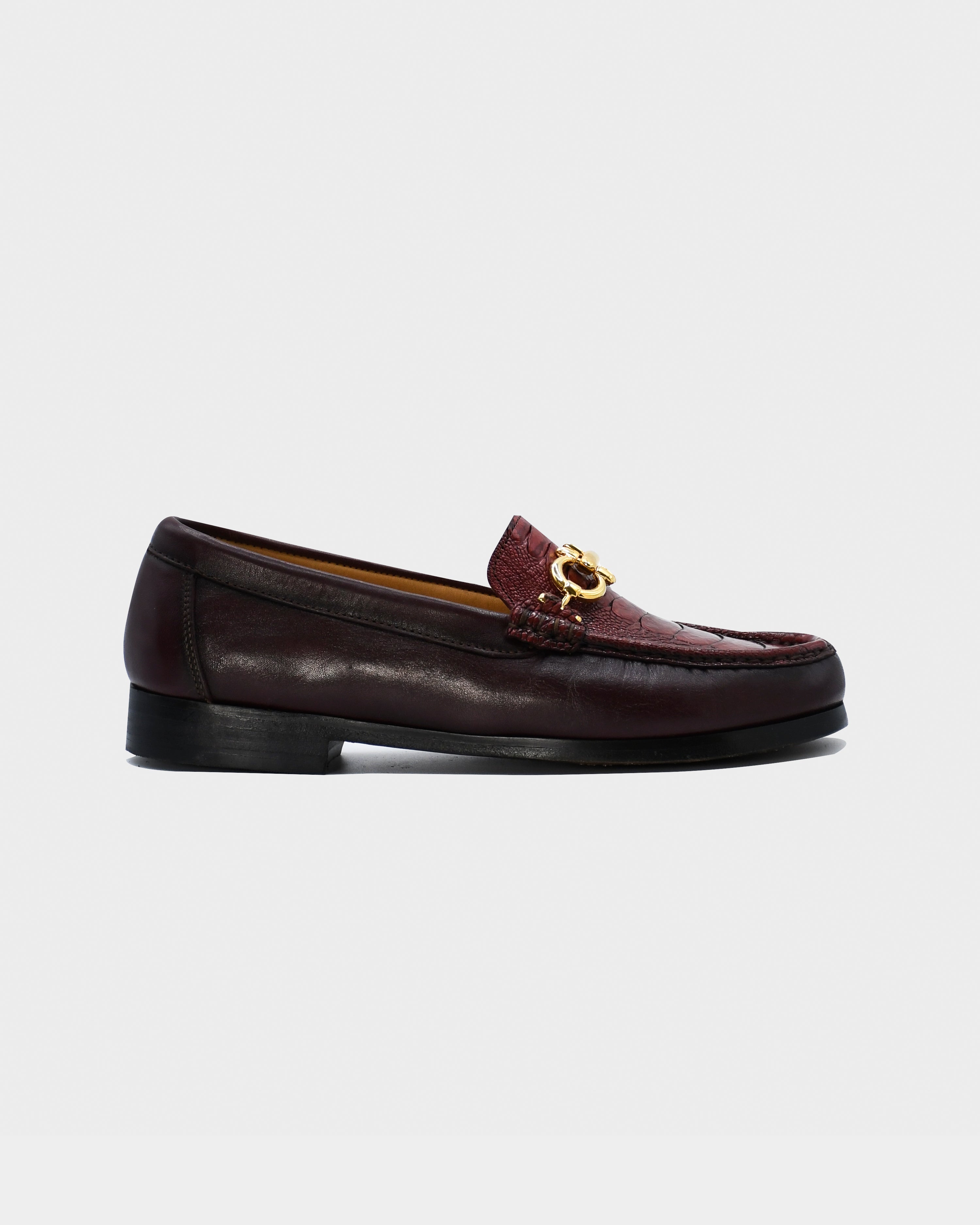 Mocasín Dama en piel con pata de avestruz- FLORENCIA