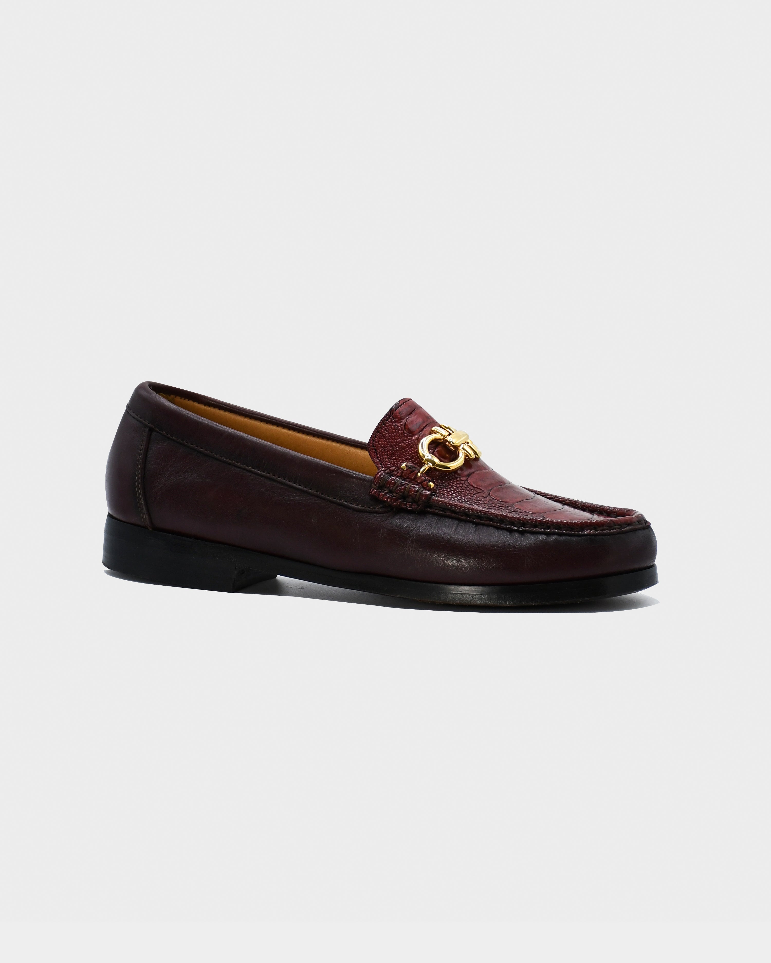Mocasín Dama en piel con pata de avestruz- FLORENCIA