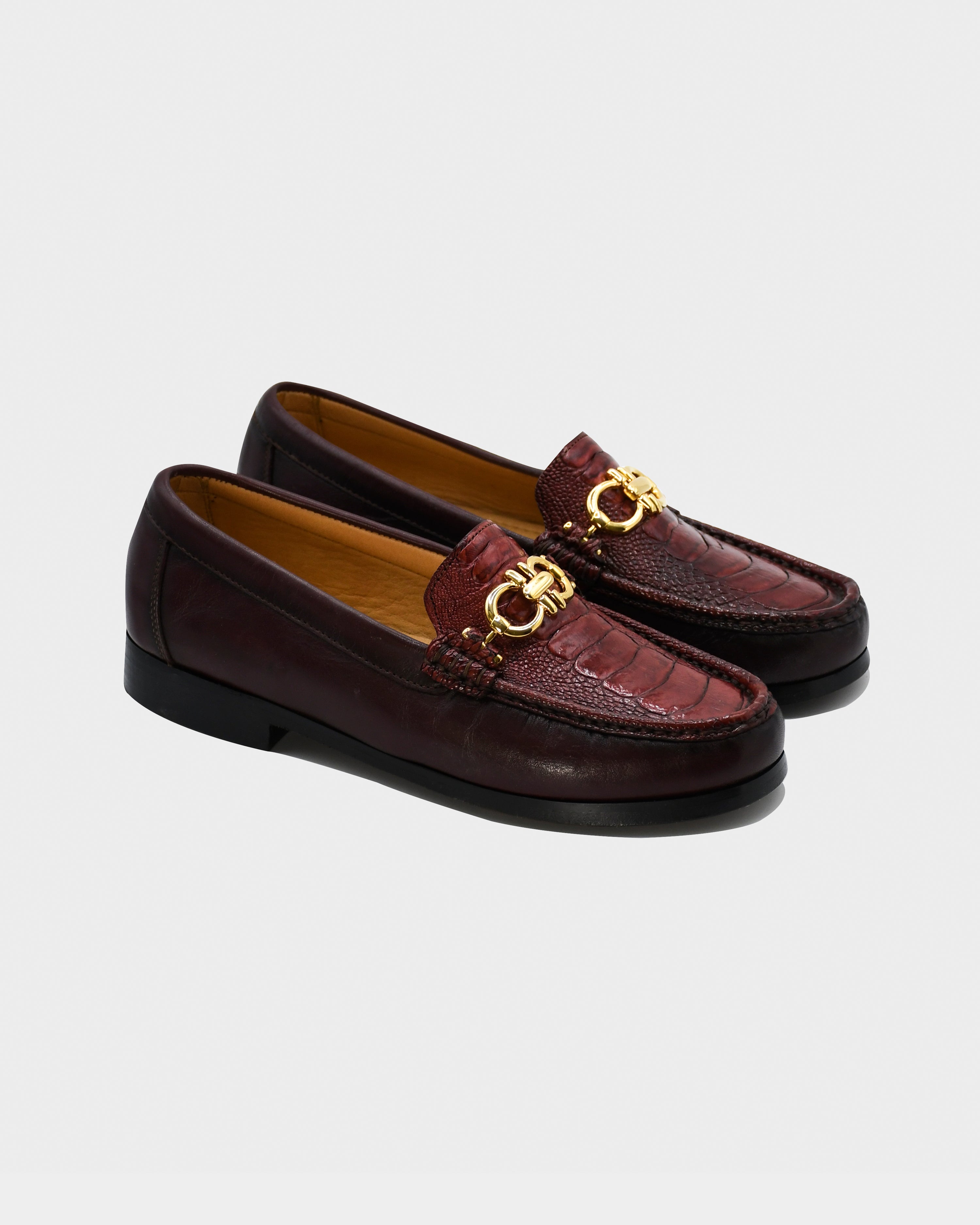 Mocasín Dama en piel con pata de avestruz- FLORENCIA