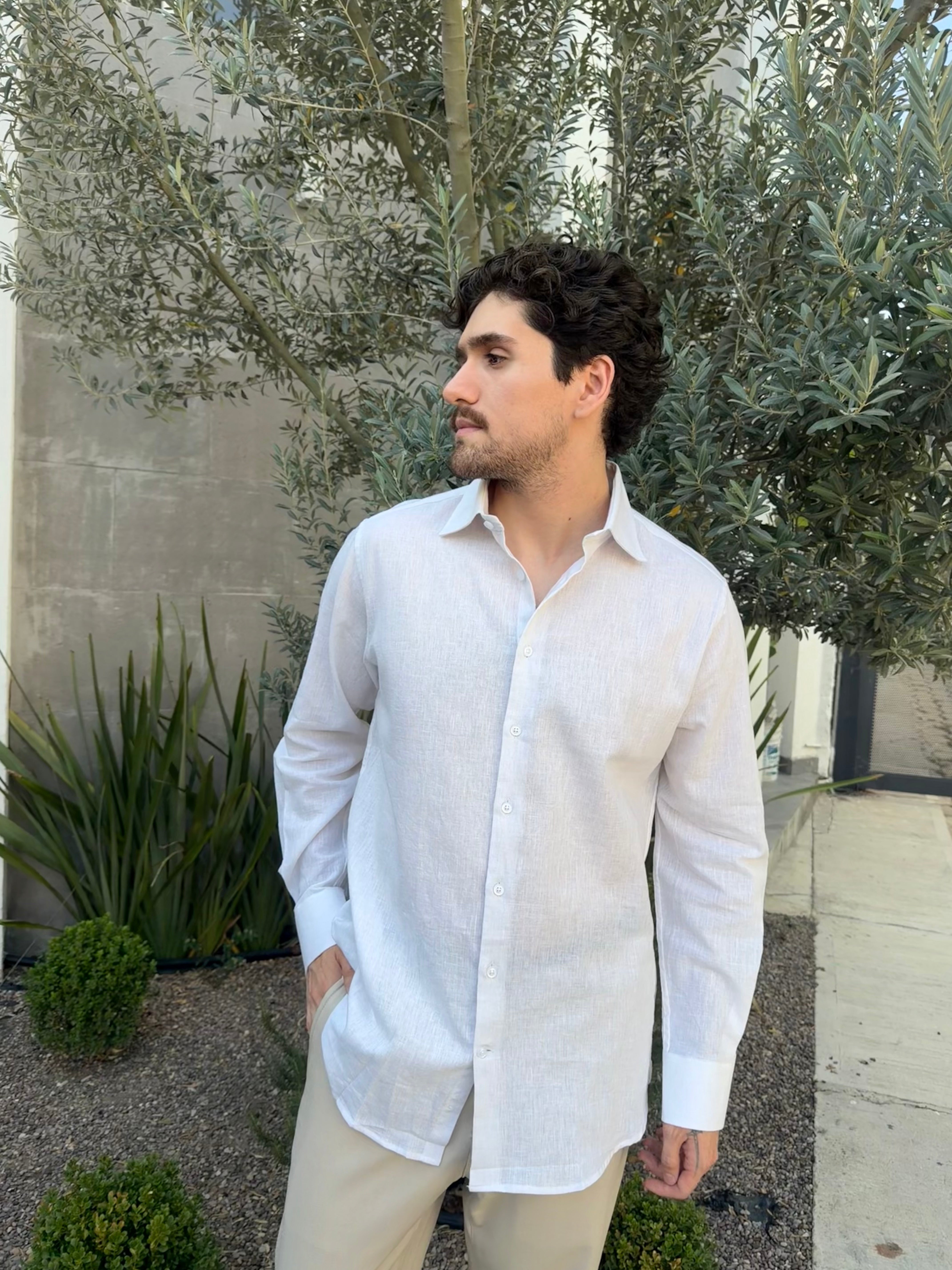 Camisa lino blanca