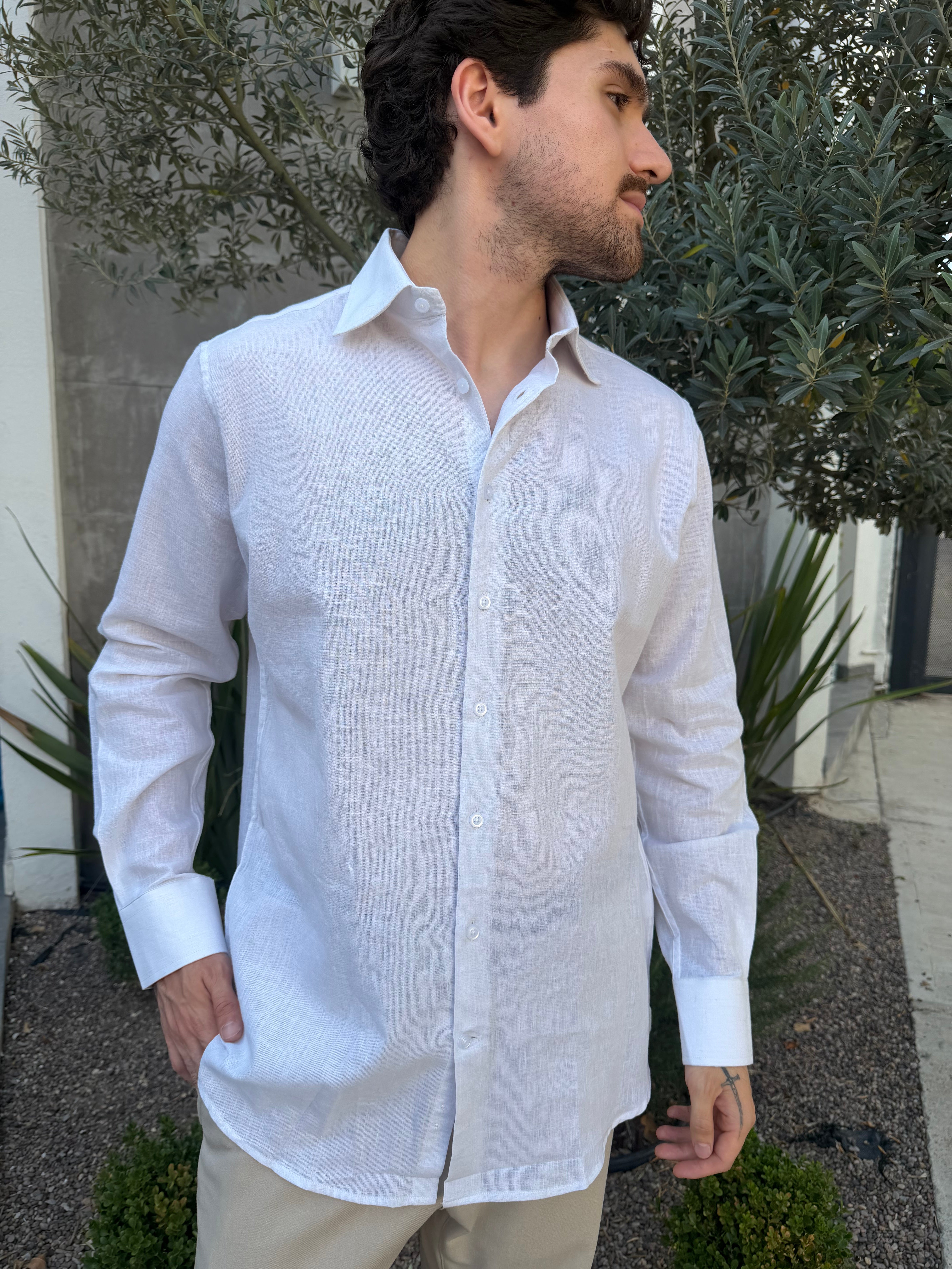 Camisa lino blanca