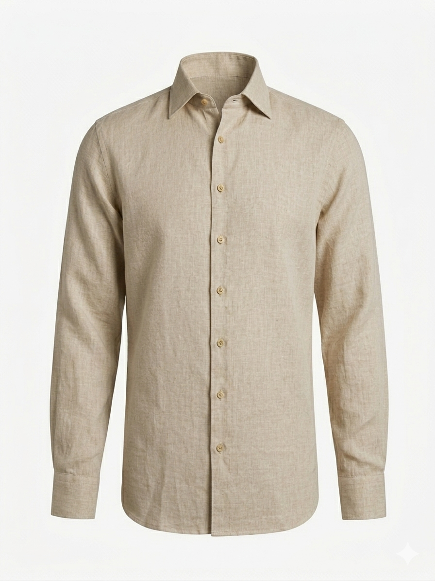 Camisa lino beige