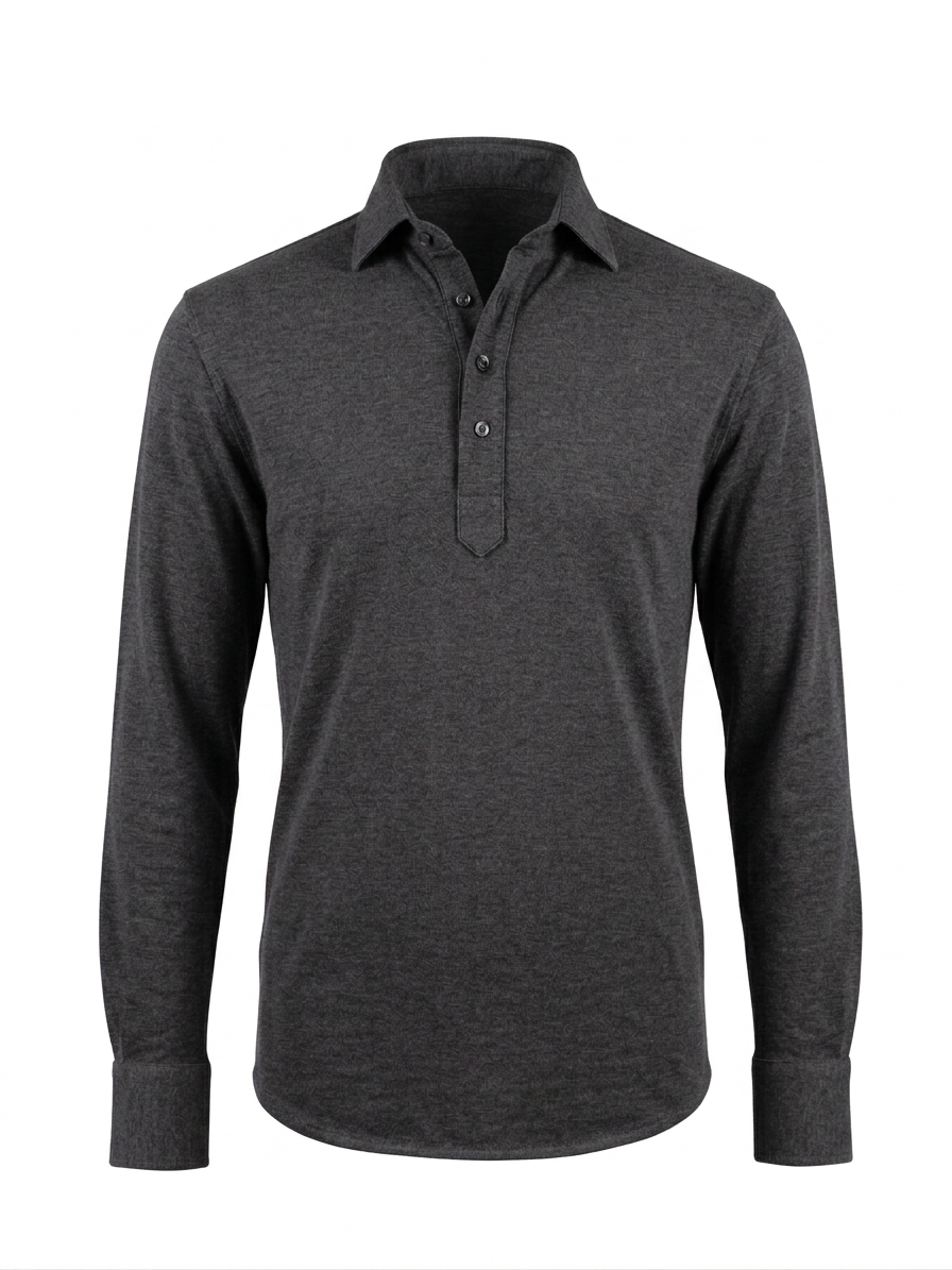 Polo manga larga Gris